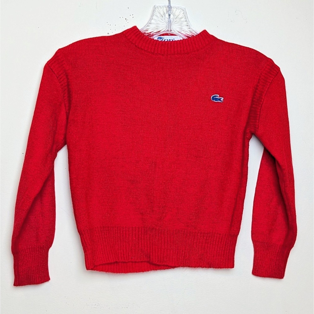 IZOD Lacoste for Girls‎ 70s Red Pullover Sweater Crocodile Logo Size 5-6